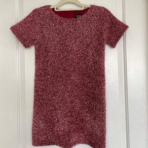 Bardot Junior Emina Short Sleeve Eyelash Shimmer Sparkle Party Dress Pink Tween
